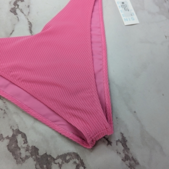 Frankie's Bikinis Bottoms Women XL Swim Bathing Ribbed Enzo Cherub Pink Cheeky - Picture 7 of 12